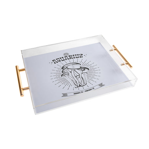 Emanuela Carratoni Mushrooms Zodiac Aquarius Acrylic Tray