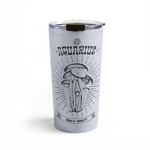 Emanuela Carratoni Mushrooms Zodiac Aquarius Travel Mug