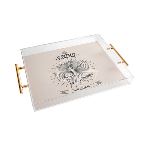 Emanuela Carratoni Mushrooms Zodiac Aries Acrylic Tray