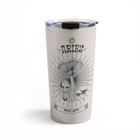Emanuela Carratoni Mushrooms Zodiac Aries Travel Mug