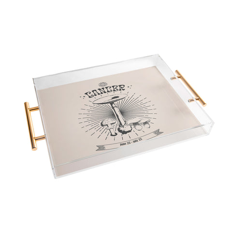 Emanuela Carratoni Mushrooms Zodiac Cancer Acrylic Tray
