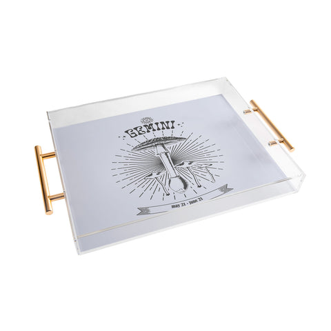 Emanuela Carratoni Mushrooms Zodiac Gemini Acrylic Tray