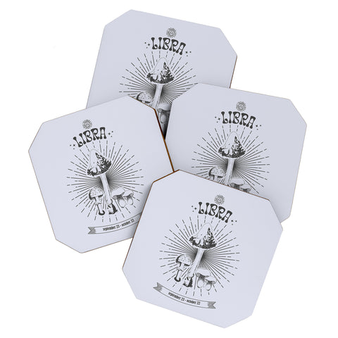Emanuela Carratoni Mushrooms Zodiac Libra Coaster Set
