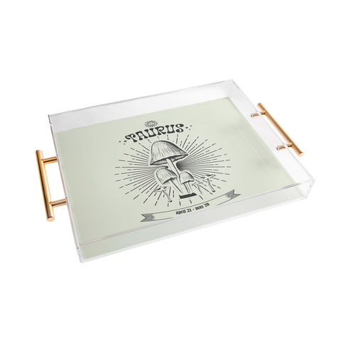 Emanuela Carratoni Mushrooms Zodiac Taurus Acrylic Tray