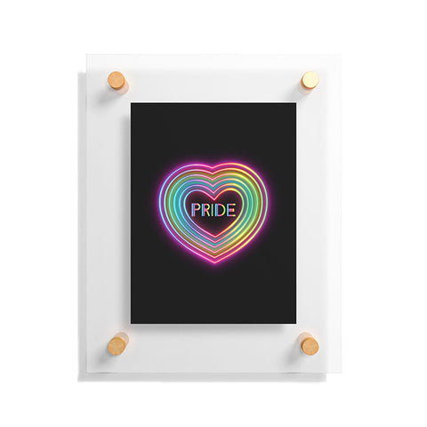 Emanuela Carratoni Neon Pride Heart Floating Acrylic Print