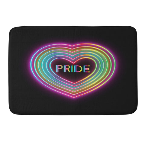 Emanuela Carratoni Neon Pride Heart Memory Foam Bath Mat