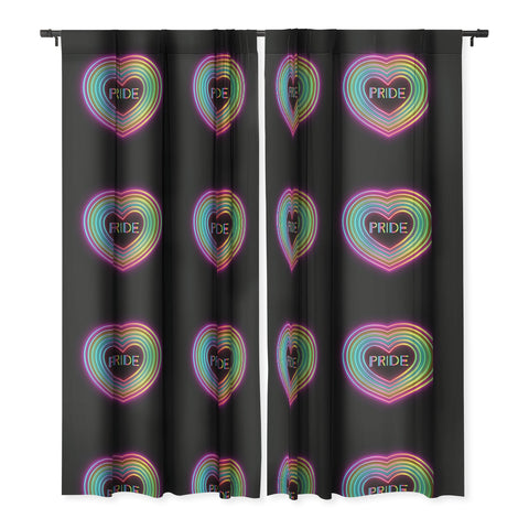 Emanuela Carratoni Neon Pride Heart Blackout Window Curtain