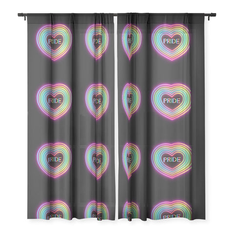 Emanuela Carratoni Neon Pride Heart Sheer Window Curtain