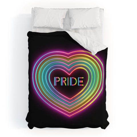 Emanuela Carratoni Neon Pride Heart Duvet Cover