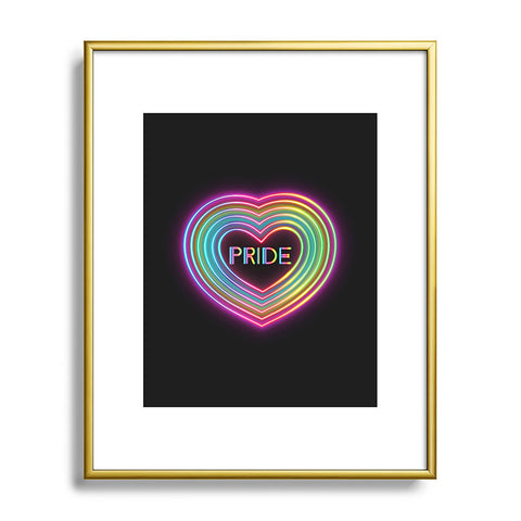 Emanuela Carratoni Neon Pride Heart Metal Framed Art Print
