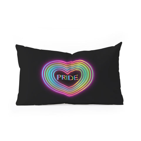Emanuela Carratoni Neon Pride Heart Oblong Throw Pillow