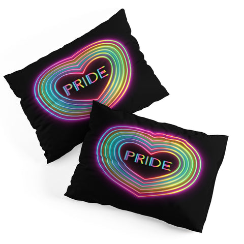 Emanuela Carratoni Neon Pride Heart Pillow Shams