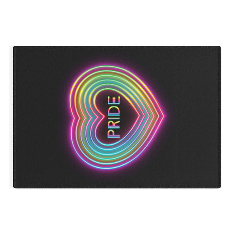 Emanuela Carratoni Neon Pride Heart Outdoor Rug