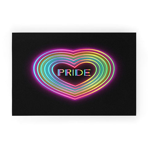 Emanuela Carratoni Neon Pride Heart Welcome Mat