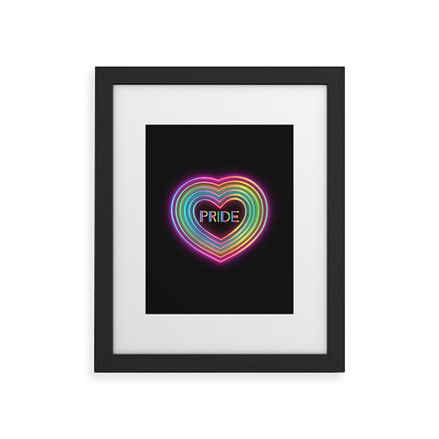 Emanuela Carratoni Neon Pride Heart Framed Art Print