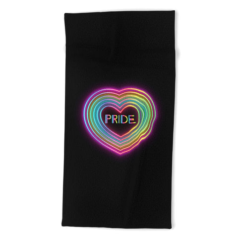 Emanuela Carratoni Neon Pride Heart Beach Towel