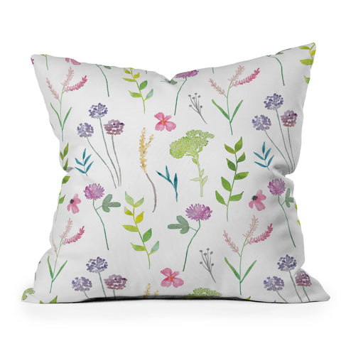 Emanuela Carratoni New Floral Romance Outdoor Throw Pillow