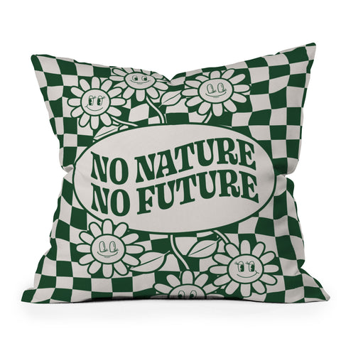 Emanuela Carratoni No Nature No Future Throw Pillow
