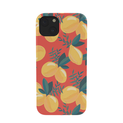 Emanuela Carratoni Painted Lemons on Red Phone Case