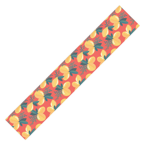 Emanuela Carratoni Painted Lemons on Red Table Runner