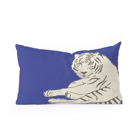 Emanuela Carratoni Painted Tiger Oblong Throw Pillow