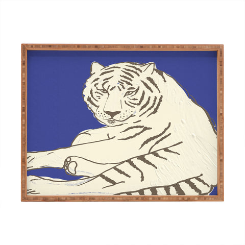 Emanuela Carratoni Painted Tiger Rectangular Tray