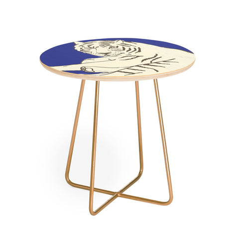 Emanuela Carratoni Painted Tiger Round Side Table