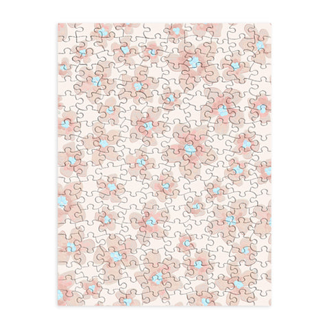 Emanuela Carratoni Pale Pink Painted Flowers Puzzle
