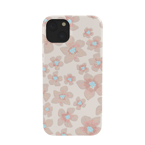 Emanuela Carratoni Pale Pink Painted Flowers Phone Case