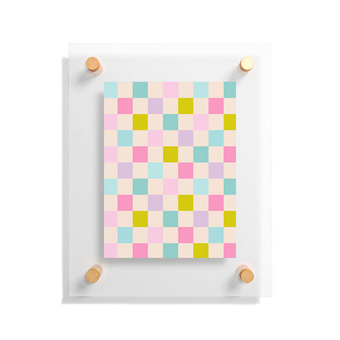 Emanuela Carratoni Pastel Checkered Theme Floating Acrylic Print
