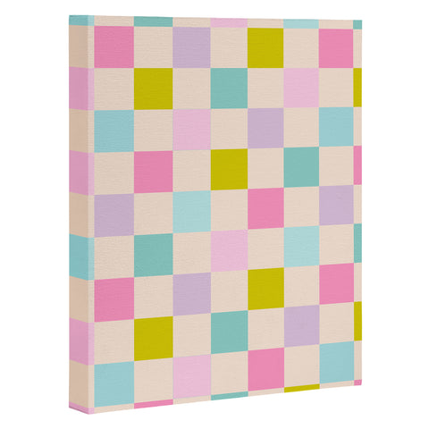 Emanuela Carratoni Pastel Checkered Theme Art Canvas