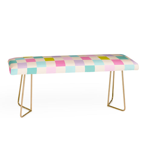 Emanuela Carratoni Pastel Checkered Theme Bench