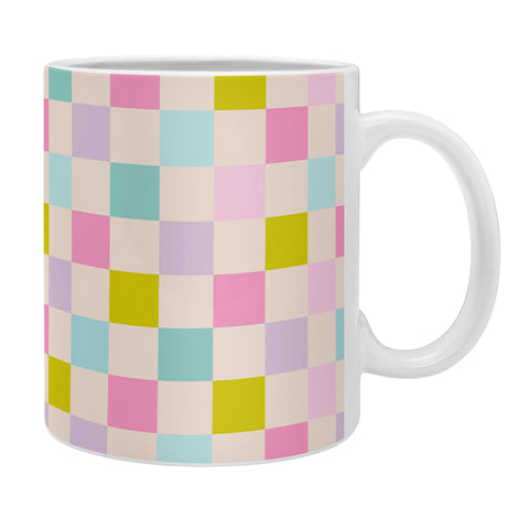 Emanuela Carratoni Pastel Checkered Theme Coffee Mug