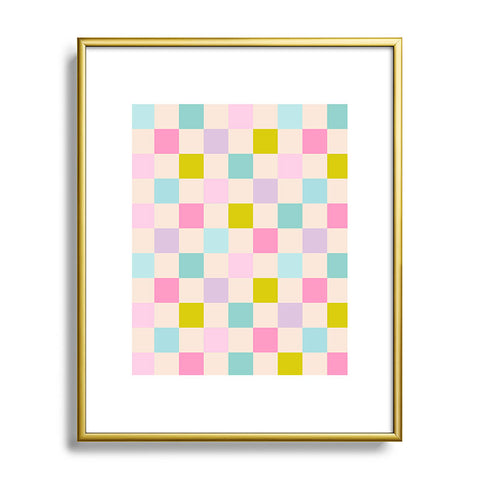 Emanuela Carratoni Pastel Checkered Theme Metal Framed Art Print