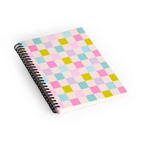 Emanuela Carratoni Pastel Checkered Theme Spiral Notebook