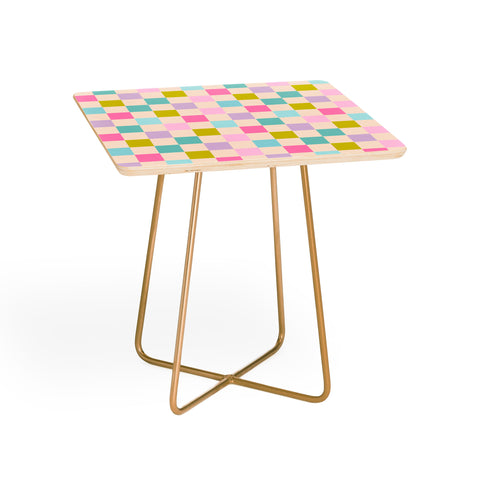 Emanuela Carratoni Pastel Checkered Theme Side Table