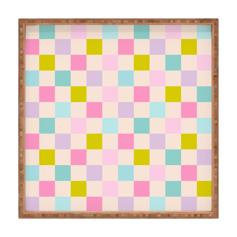 Emanuela Carratoni Pastel Checkered Theme Square Tray