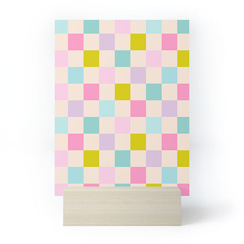 Emanuela Carratoni Pastel Checkered Theme Mini Art Print