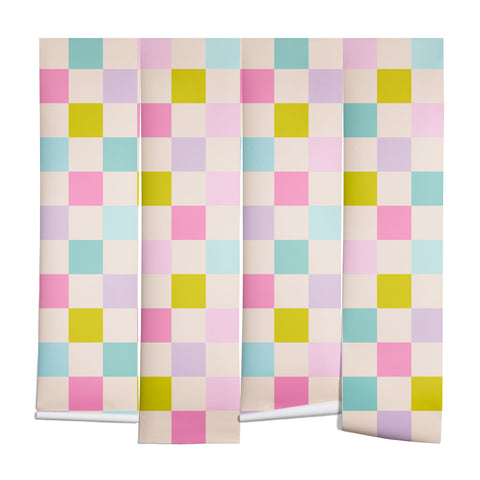 Emanuela Carratoni Pastel Checkered Theme Wall Mural