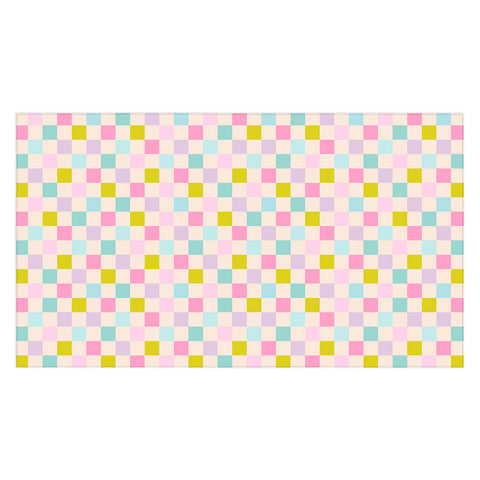 Emanuela Carratoni Pastel Checkered Theme Tablecloth