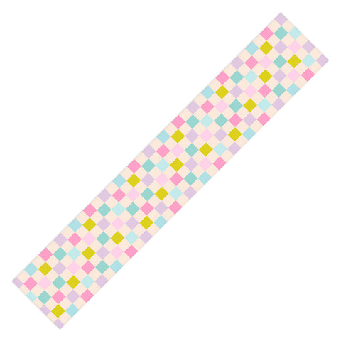 Emanuela Carratoni Pastel Checkered Theme Table Runner