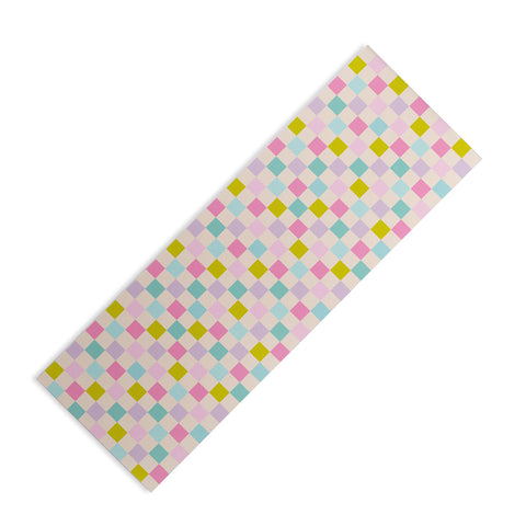 Emanuela Carratoni Pastel Checkered Theme Yoga Mat