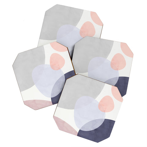 Emanuela Carratoni Pastel Shapes III Coaster Set