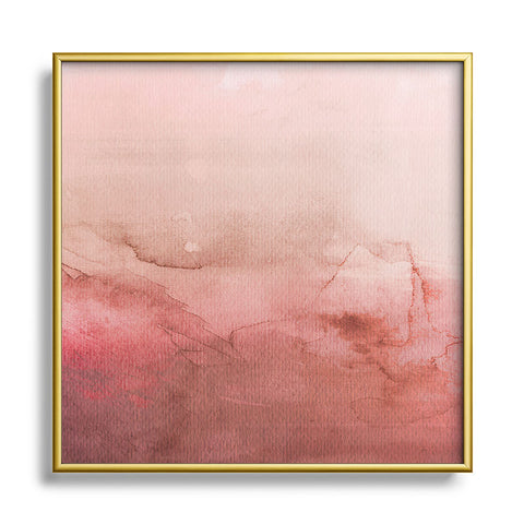 Emanuela Carratoni Peach Fuzz Painting Square Metal Framed Art Print