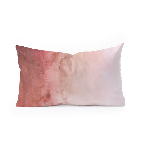 Emanuela Carratoni Peach Fuzz Painting Oblong Throw Pillow
