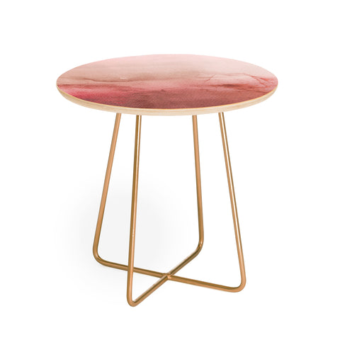 Emanuela Carratoni Peach Fuzz Painting Round Side Table