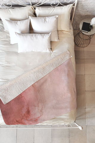 Emanuela Carratoni Peach Fuzz Painting Fleece Throw Blanket