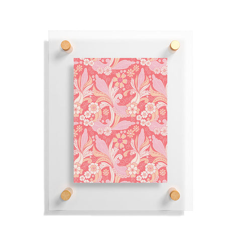 Emanuela Carratoni Peach Fuzz Paisley Floating Acrylic Print