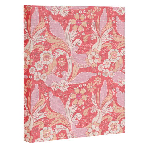 Emanuela Carratoni Peach Fuzz Paisley Art Canvas