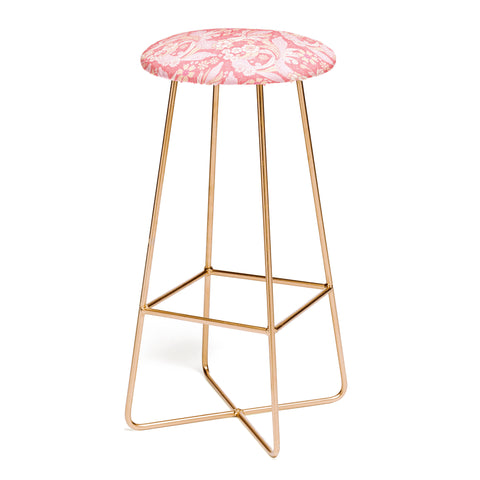 Emanuela Carratoni Peach Fuzz Paisley Bar Stool